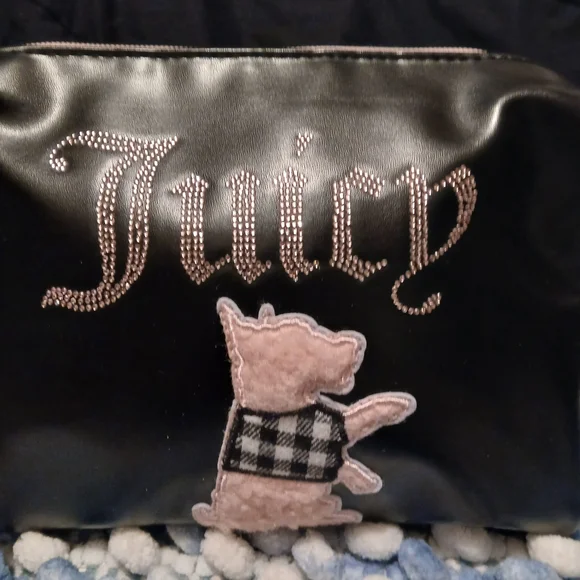 Juicy Couture Black Cosmetic Bag with Pink Details - Picture 10 of 10